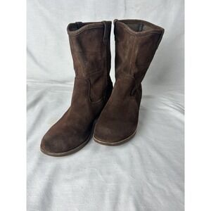 UGG Australia Womens Distressed Brown Suede Ankle Briar Boots Heels Sz US 7